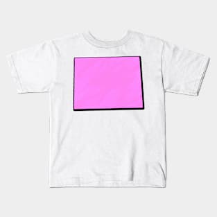 Pink Wyoming Outline Kids T-Shirt